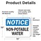Signmission OSHA Notice Decal - Non-Potable Water, 14 in W x Rectangle, Vinyl Decal OS-2PACK-NS-D-1014-L-19556 - alternate 4